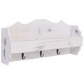 vidaXL Nástenný vešiak biely 50x10x23 cm drevený