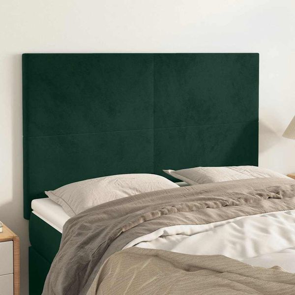 vidaXL Čelo postele tmavozelené 144x5x118/128 cm zamatové