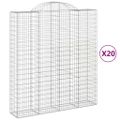 vidaXL Oblúkové gabionové koše 20 ks 200x50x220/240 cm pozinkované železo