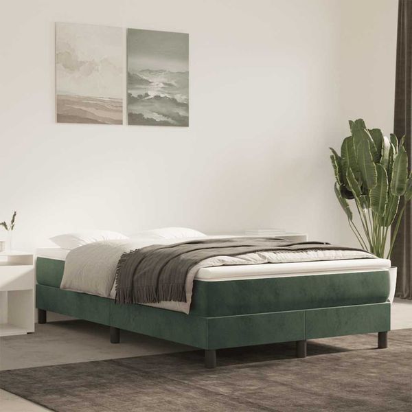 vidaXL Matrac s taštičkovými pružinami stredná tvrdosť tmavozelený 120x220x20 cm zamat