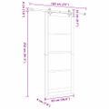 vidaXL Posuvné dvere 93 x 232 cm Masívne borovicové drevo a sklo Biela
