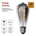 LED žiarovka DECO SMOKED ST64 / E27 / 4,5 W (19 W) / 180 lm / flame