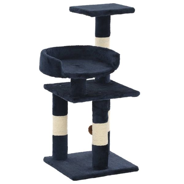 vidaXL Škrabadlo pre mačky so sisalovými stĺpikmi 65 cm modré