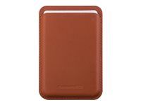 Taška pre mobilný telefón / kreditnú kartu - kompatibilita s MagSafe - koža full-grain - bronz - pre Apple iPhone 12, 13, 14, 15