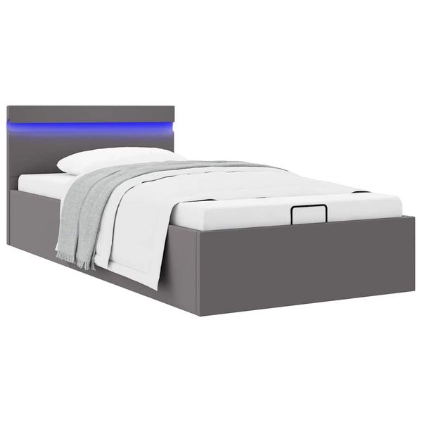 vidaXL Hydraulický posteľný rám+úložný priestor, LED, 90x200 cm