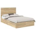vidaXL Úložná posteľ Sonoma dub 135 x 190 cm Kompozitné drevo