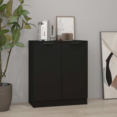 vidaXL Komoda čierna 60x30x70 cm spracované drevo