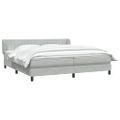 vidaXL Box Spring Posteľ s matracom Svetlosivá 180x220 cm Zamat