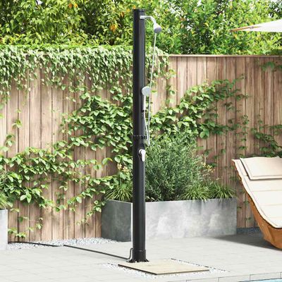 vidaXL Exteriérová slnečná sprcha Čierna 217 cm PVC a hliník