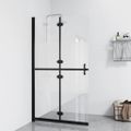 vidaXL Skladacia sprchová zástena polopriehľadné ESG sklo 90x190 cm