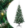 vidaXL Umelý predsvietený vianočný stromček Zelená 150 cm PVC a kov