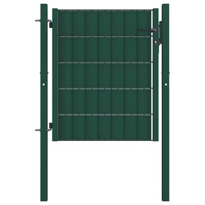 vidaXL Plotová brána PVC a oceľ 100x81 cm zelená