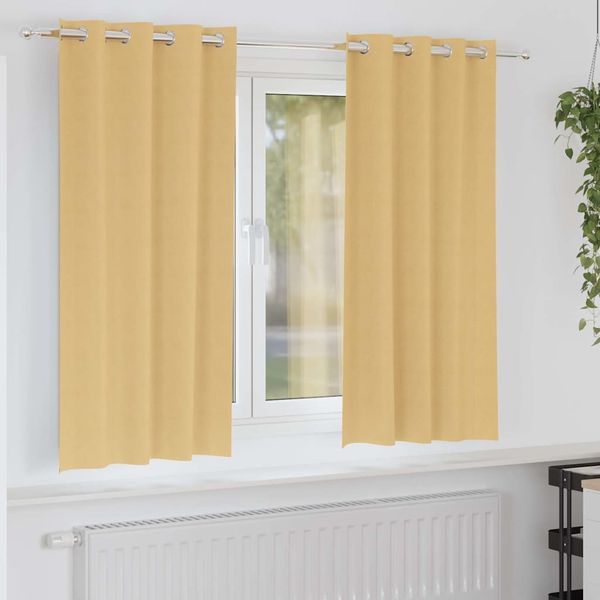 vidaXL Záclony na zatemnenie s krúžkami 2 pcs Béžová 175 x 140 cm