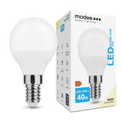 Modee LED Globe Mini G45 4,9W E14 neutrálna biela
