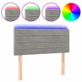 vidaXL Čelo postele s LED bledosivé 100x5x78/88 cm zamat
