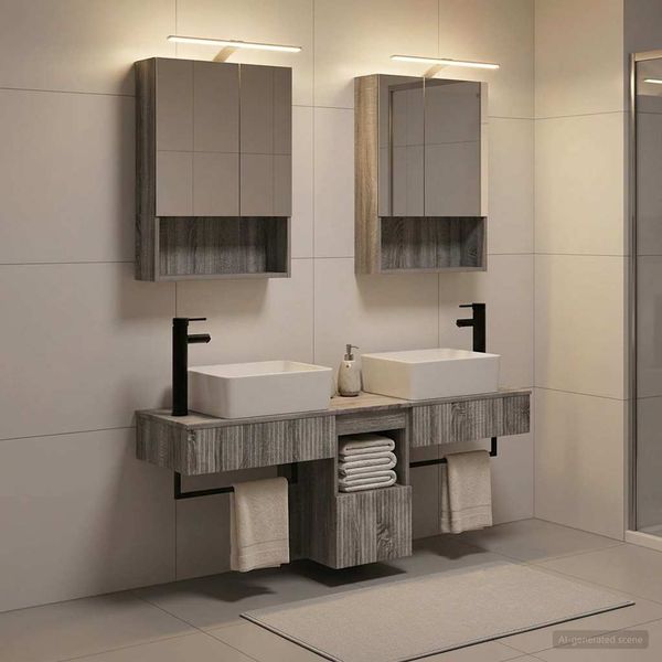 vidaXL Set kabinetov do kúpeľne 5 pcs Sivý Sonoma 50 x 14,5 x 70 cm