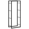 vidaXL Stojan na krbové drevo matný čierny 50x28x132 cm oceľ