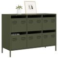 vidaXL Komoda olivovozelená 101,5x39x73,5 cm oceľ valcovaná za studena