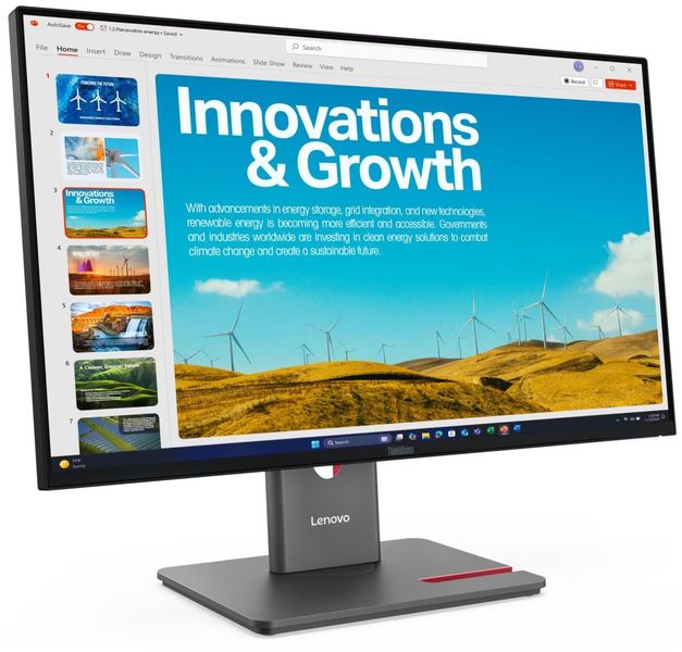Lenovo ThinkVision/P24QD-40/23,8"/IPS/QHD/120Hz/4ms/Čierna/3R Monitor, 23.8" QHD IPS, 2560×1440, 120Hz, USB-C 140W PD, modulárna kamera, KVM switch, čierny