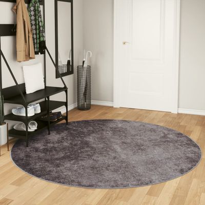 vidaXL Koberec prateľný sivý Ø 200 cm