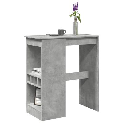 vidaXL Barový stôl s policami betónový 90x47,5x103,5 cm kompoz. drevo