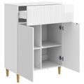 vidaXL Servírovacia skriňa Biela s vysokým leskom 66 x 34,5 x 90 cm