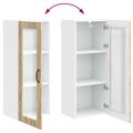vidaXL Nástenný sklenený kabinet PORTO Sonoma dub 40 x 31 x 100 cm