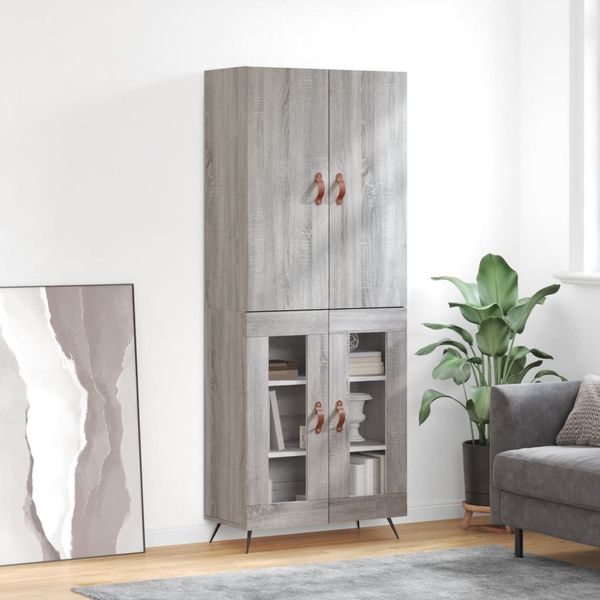 vidaXL Vysoká skrinka sivý dub sonoma 69,5x34x180 cm spracované drevo