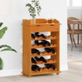 vidaXL Regál na víno Hnedá 58 x 28 x 90 cm Masívne borovicové drevo