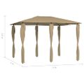 vidaXL Altánok s poťahmi na stĺpiky 3x4x2,6 m, sivohnedý 160 g/m²