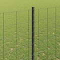 vidaXL Euro oplotenie s pilierom 10 x 1,5 m PVC potiahnutá oceľ Sivá