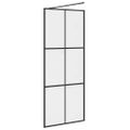 vidaXL Sprchová zástena z priehľadného ESG skla 80x195 cm čierna