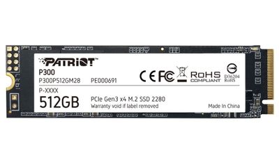 PATRIOT P300 512GB SSD / Interný / M.2 PCIe Gen3 x4 NVMe 1.3 / 2280 SSD disk, interný, 512GB, M.2 2280, PCIe Gen3 x4, NVMe 1.3