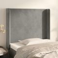 vidaXL Čelo postele so záhybmi bledosivé 93x16x118/128 cm zamat