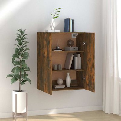 vidaXL Závesná skrinka dymový dub 69,5x34x90 cm spracované drevo