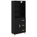 vidaXL Highboard Čierny dub 69,5 x 32,5 x 180 cm Kompozitné drevo