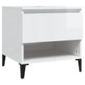 vidaXL Bočné stolíky 2 ks vysoký lesk biele 50x46x50 cm spracov. drevo