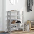 vidaXL Regál na topánky sivý sonoma 61x32x87,5 cm, kompozitné drevo