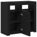 vidaXL Servírovacia skriňa Čierny dub 80 x 35 x 75 cm Kompozitné drevo