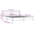 vidaXL Posteľný rám dymový dub 180x200 cm kompozitné drevo a kov