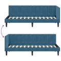 vidaXL Rohový rám postele s čelnou doskou Modrá 80 cm x 200 cm Zamat