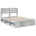 vidaXL Rám postele Betónová 140 x 200 cm Masívne borovicové drevo