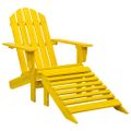 vidaXL Záhradná stolička Adirondack s otomanom a stolíkom jedľa žltá