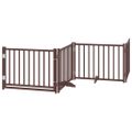 vidaXL Brána pre psa s dvere sklad. 12pan. hnedá 960 cm topoľové drevo
