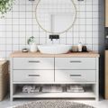 vidaXL Kúpeľňová doska 160x40x(2-6) cm, neošetrený masív