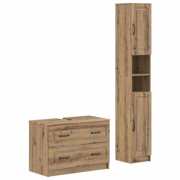 vidaXL Súprava kúpeľňových skríň v 2 kusoch UTRECHT Dub artisan