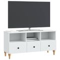 vidaXL TV skrinka Biely 102 x 34,5 x 50 cm Konštruované drevo