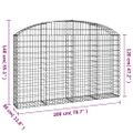 vidaXL Oblúkový gabionový kôš 200x30x120/140cm pozinkované železo