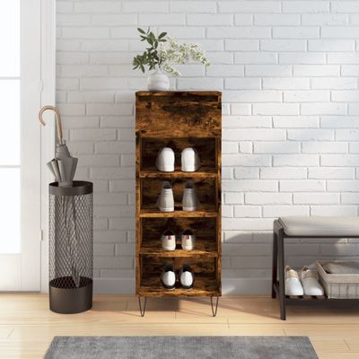 vidaXL Botník dymový dub 40x36x105 cm spracované drevo