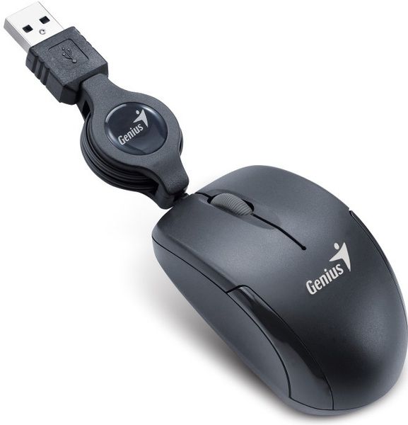 GENIUS Micro Traveler V2/Cestovná/Optická/1 200 DPI/Drôtová USB/Čierna